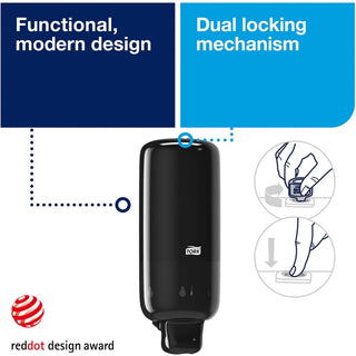 TORK Elevation Foam Skincare Manual Dispenser - Manual - Easy to Use, Hygienic, Lockable, Wall Mountable - Black - 4 / Carton