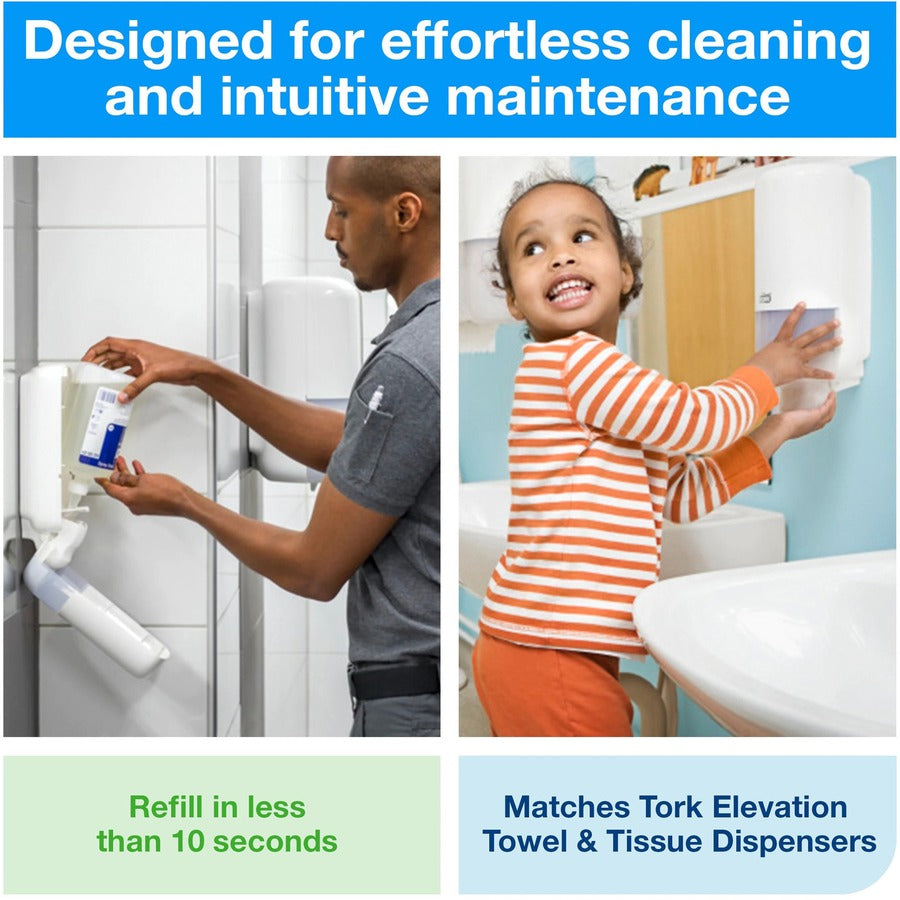 TORK Elevation Foam Skincare Manual Dispenser - Manual - Easy to Use, Hygienic, Lockable, Wall Mountable - Black - 4 / Carton