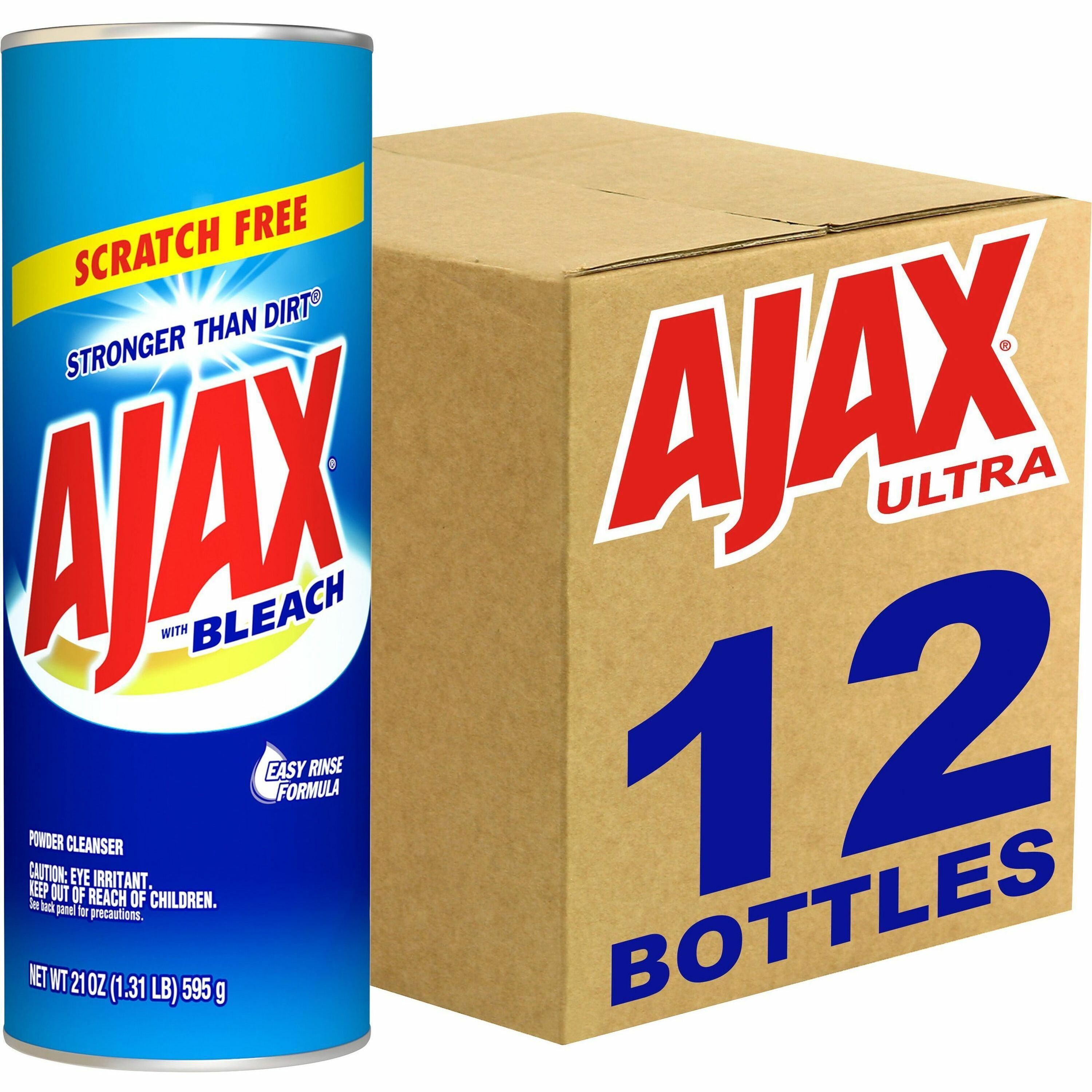 AJAX Powder Cleanser With Bleach - 21 oz (1.31 lb) - 12 / Carton - Non-scratching, Phosphate-free - White