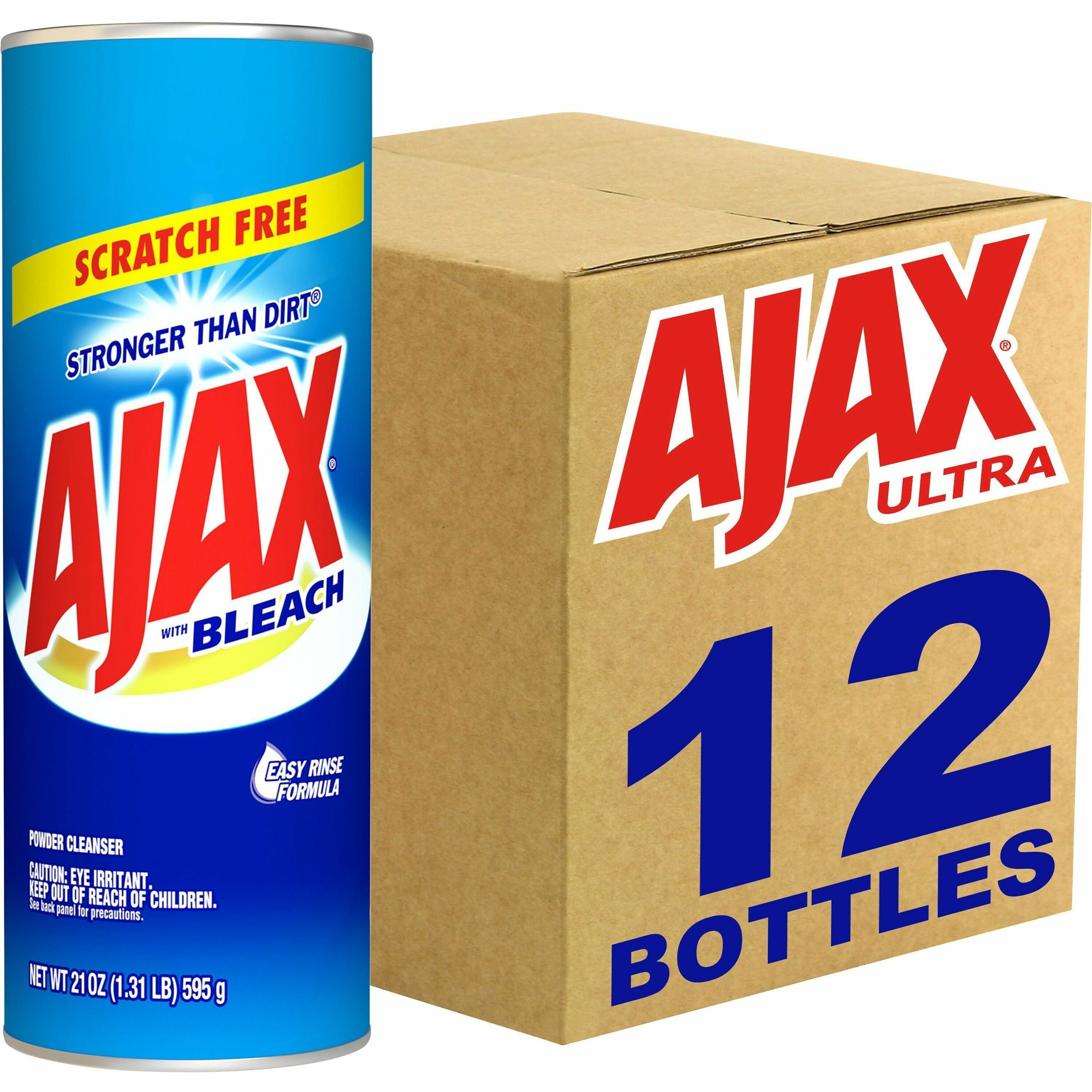 AJAX Powder Cleanser With Bleach - 21 oz (1.31 lb) - 12 / Carton - Non-scratching, Phosphate-free - White - 1