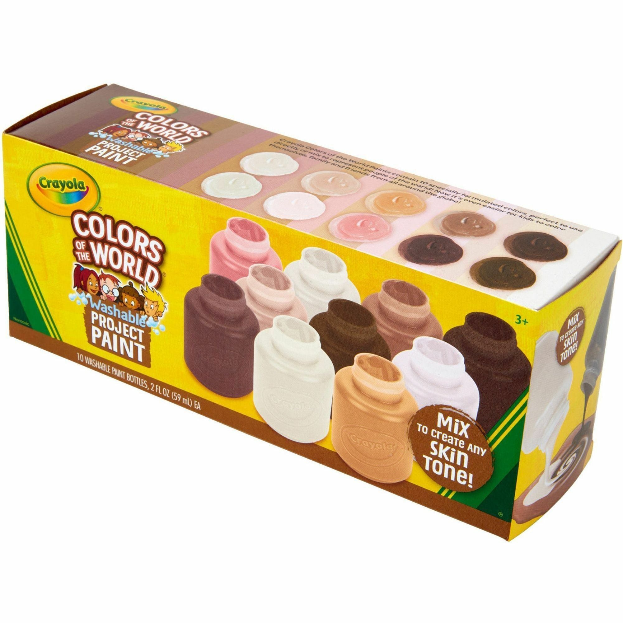 Crayola Colors of the World Washable Kids Paint - Liquid - 2 fl oz - 10 / Pack - Assorted - 6