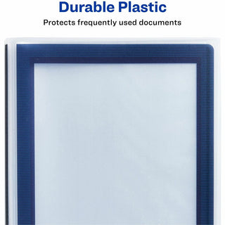 Flexi-View Binder with Round Rings, 3 Rings, 1" Capacity, 11 x 8.5, Blue