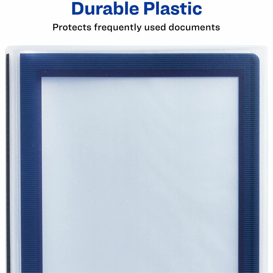 Flexi-View Binder with Round Rings, 3 Rings, 1" Capacity, 11 x 8.5, Blue
