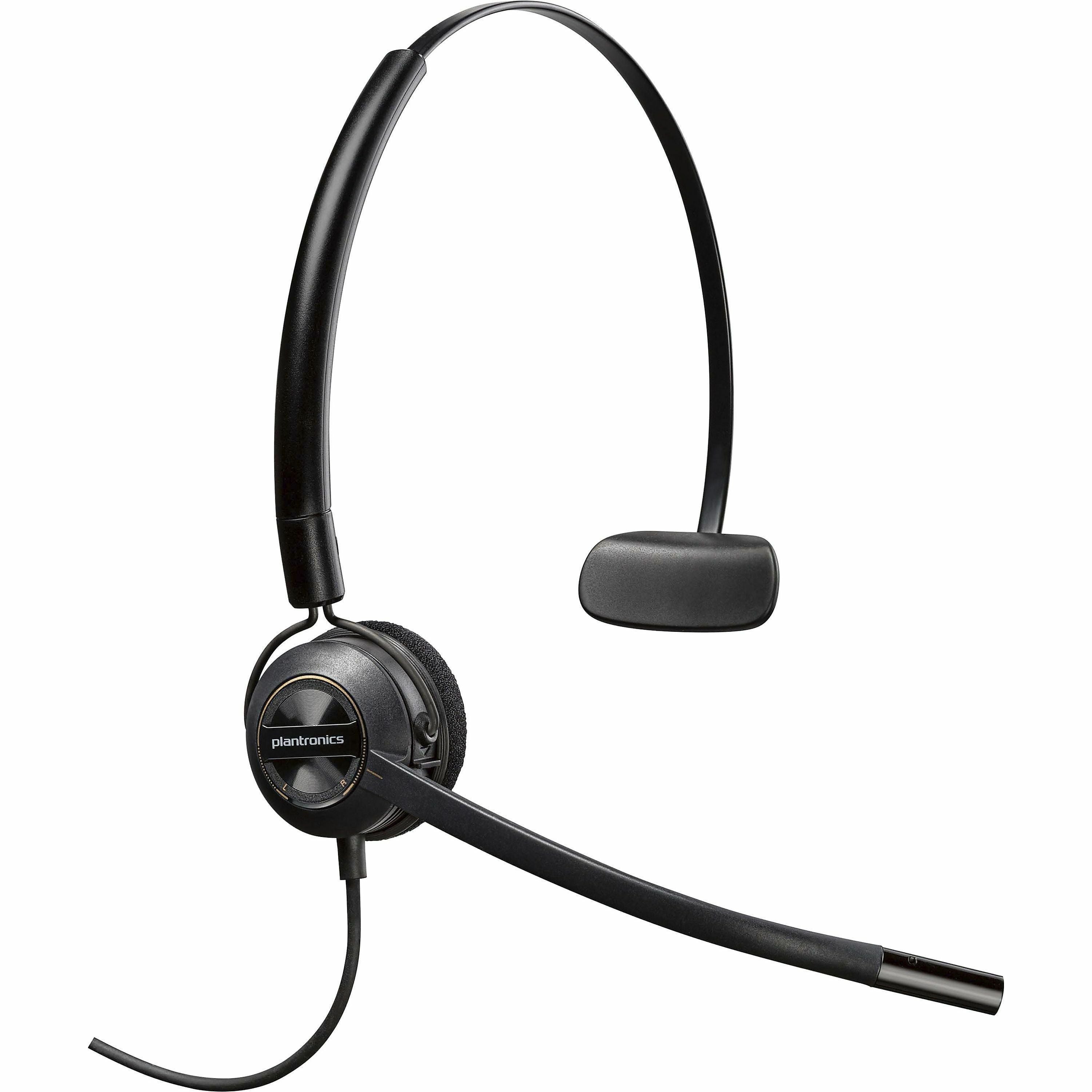 Poly EncorePro HW540 Convertible Headset - Mono - Mini-phone (3.5mm) - Wired - 20 Hz - 16 kHz - On-ear - Monaural - Ear-cup - 2.92 ft Cable - Omni-directional, Noise Cancelling Microphone - Black - 2