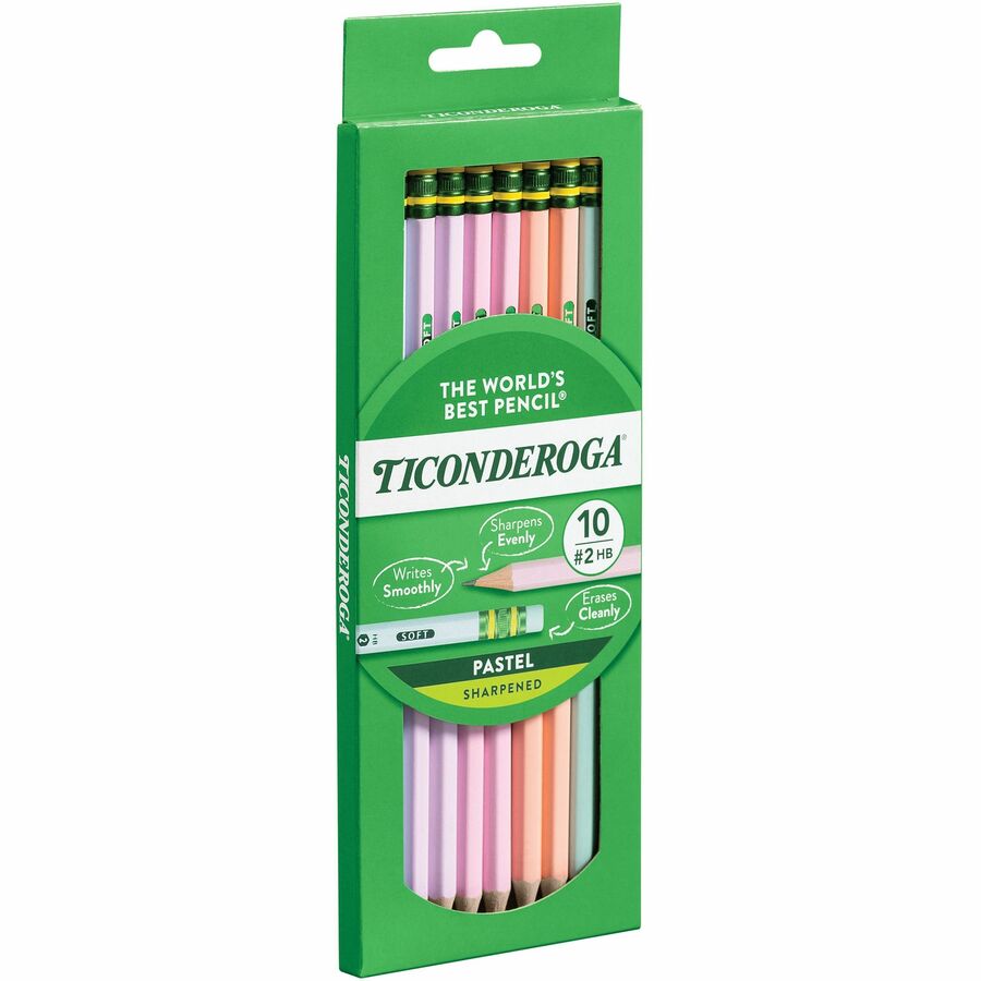 Dixon Wood Pencils - Graphite Lead - Assorted Wood Barrel - 10 / Box