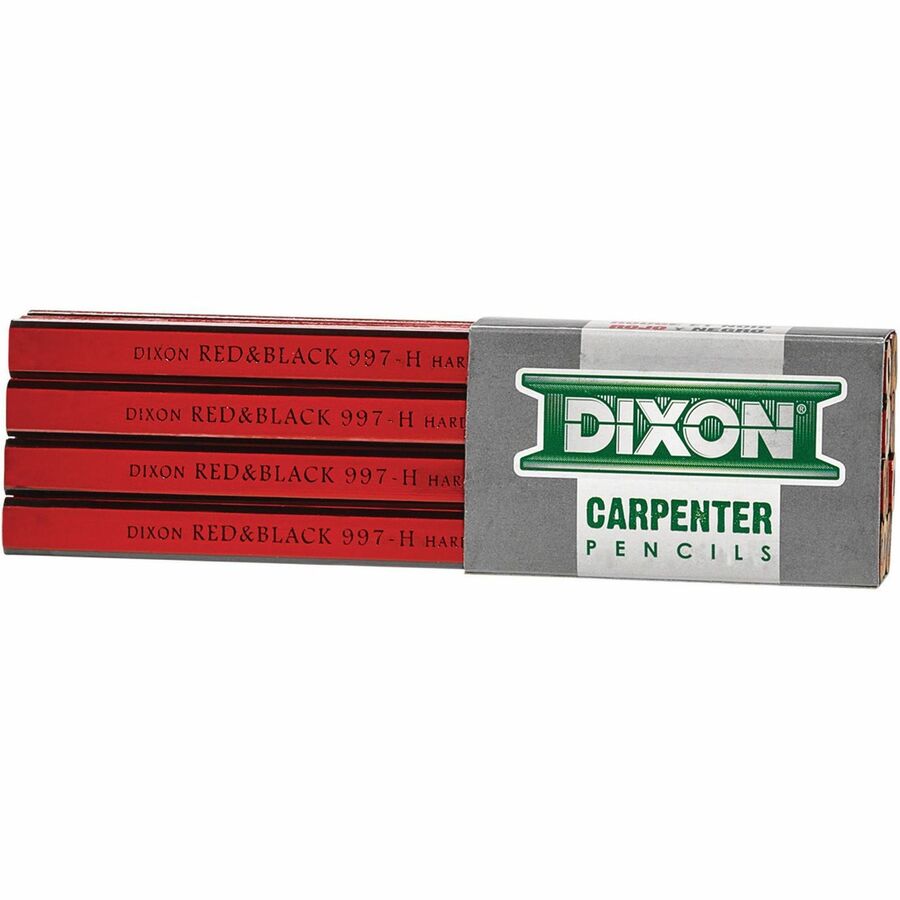 dixon-industrial-carpenter-pencils-graphite-lead-red-black-barrel-12-box_dixx19973 - 2