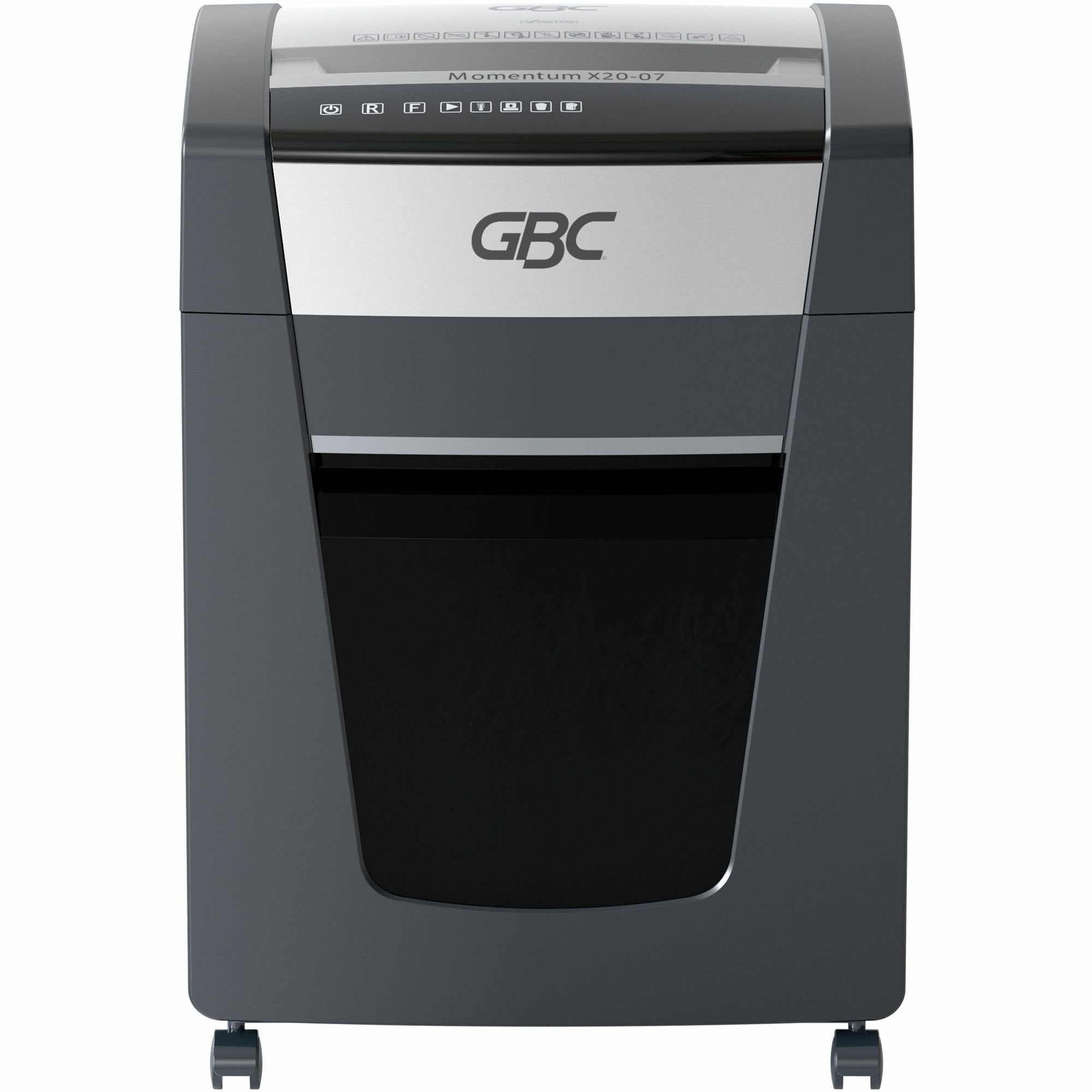 gbc-momentum-paper-shredder-x20-07-micro-cut-p-4-anti-jam-20-sheets-continuous-shredder-micro-cut-20-per-pass-for-shredding-paper-clip-paper-junk-mail-staples-p-4-9-throat-4-hour-run-time-7-gal-wastebin-capacity-black_gbcwsm177001 - 2
