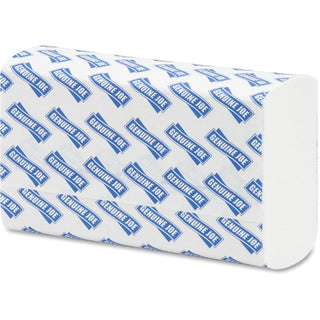 Genuine Joe Multifold Towels - 1 Ply - Multifold - 9.20" x 9.40" - White - Fiber - Embossed, Anti-contamination, Chlorine-free, Absorbent, Moisture Resistant, Interfolded - For Restroom, Public Facilities, Washroom - 250 Per Bundle - 960 / Pallet