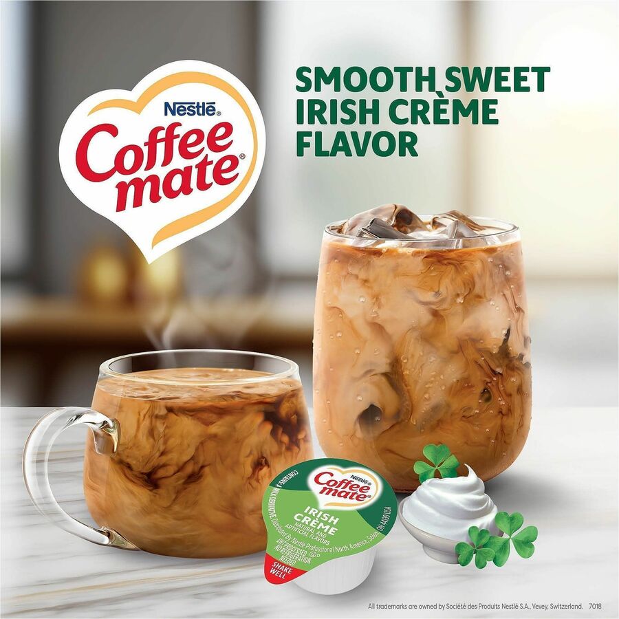 Coffee mate Irish Cream Liquid Creamer - Irish Cream Flavor - 0.38 fl oz (11 mL) - 180/Carton