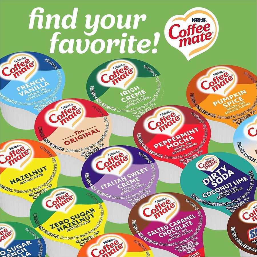 Coffee mate Irish Cream Liquid Creamer - Irish Cream Flavor - 0.38 fl oz (11 mL) - 180/Carton