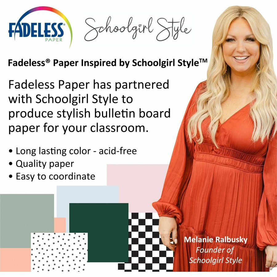 Fadeless Bulletin Board Paper Rolls - Bulletin Board, Classroom, Art - 48"Width x 50 ftLength - 50 lb Basis Weight - 1 Roll - Coral Sugar - 2