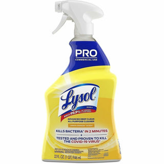 Lysol Advanced Deep Cleaner - 32 fl oz (1 quart) - Lemon Breeze Scent - 12 / Carton - Disinfectant - Clear