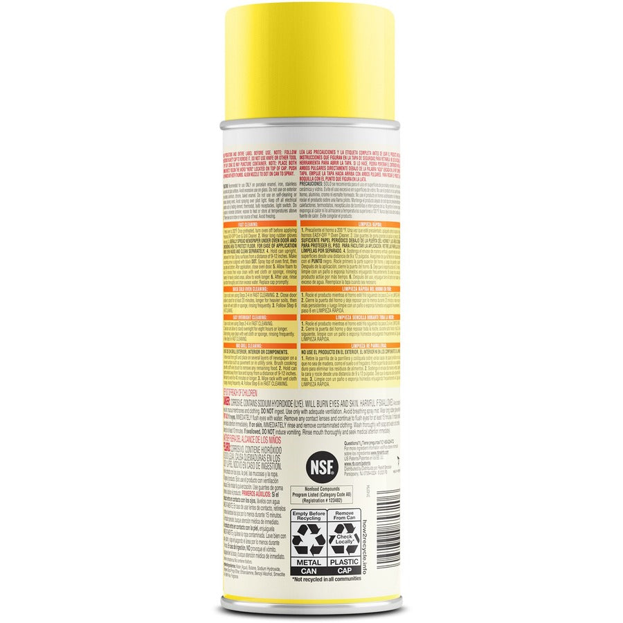 Professional Easy-Off Heavy Duty Oven & Grill Cleaner - 24 fl oz (0.8 quart) - Lemon Floral ScentAerosol Spray Can - 6 / Carton - Heavy Duty - White