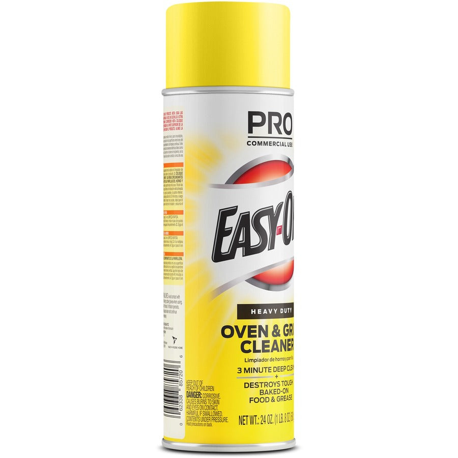 Professional Easy-Off Heavy Duty Oven & Grill Cleaner - 24 fl oz (0.8 quart) - Lemon Floral ScentAerosol Spray Can - 6 / Carton - Heavy Duty - White