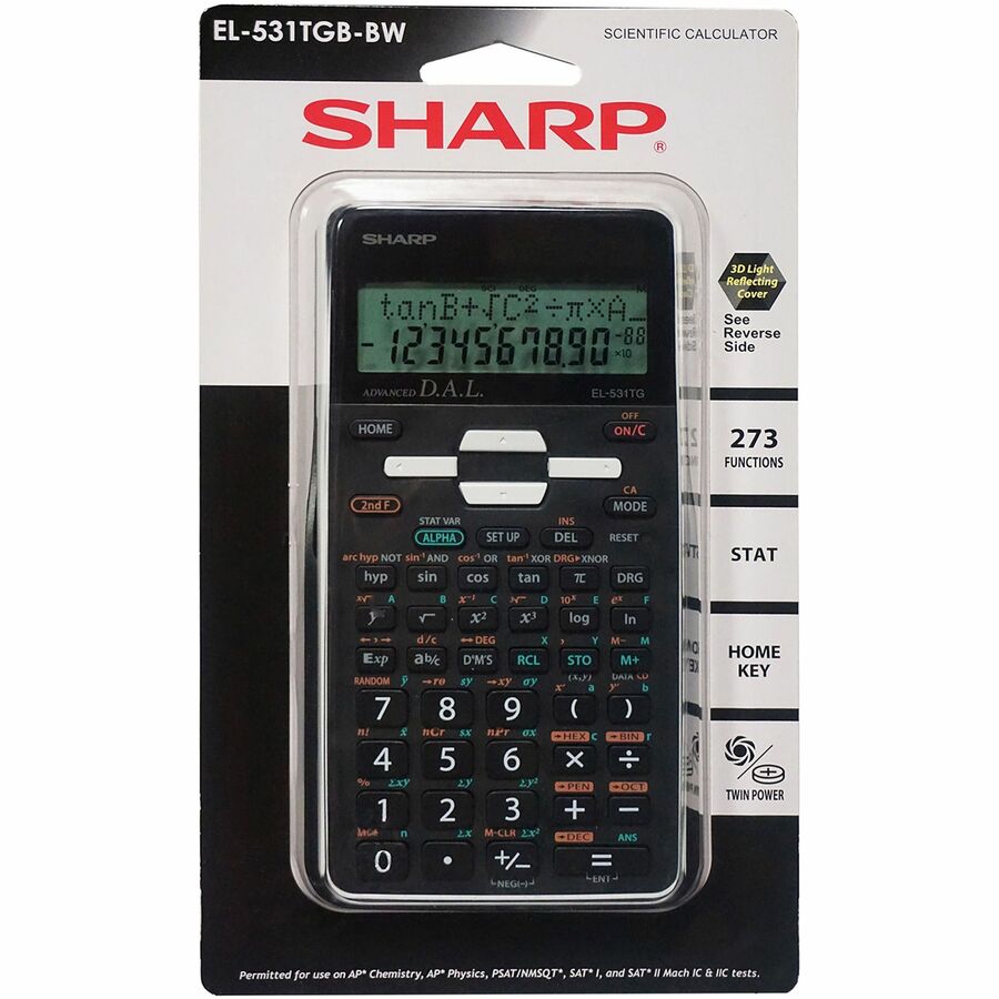 sharp-scientific-calculator-with-2-line-display-273-functions-durable-3-d-light-reflecting-cover-2-lines-12-digits-lcd-battery-solar-powered-battery-included-64-x-34-x-06-black-1-each_shrel531tgbbw - 6
