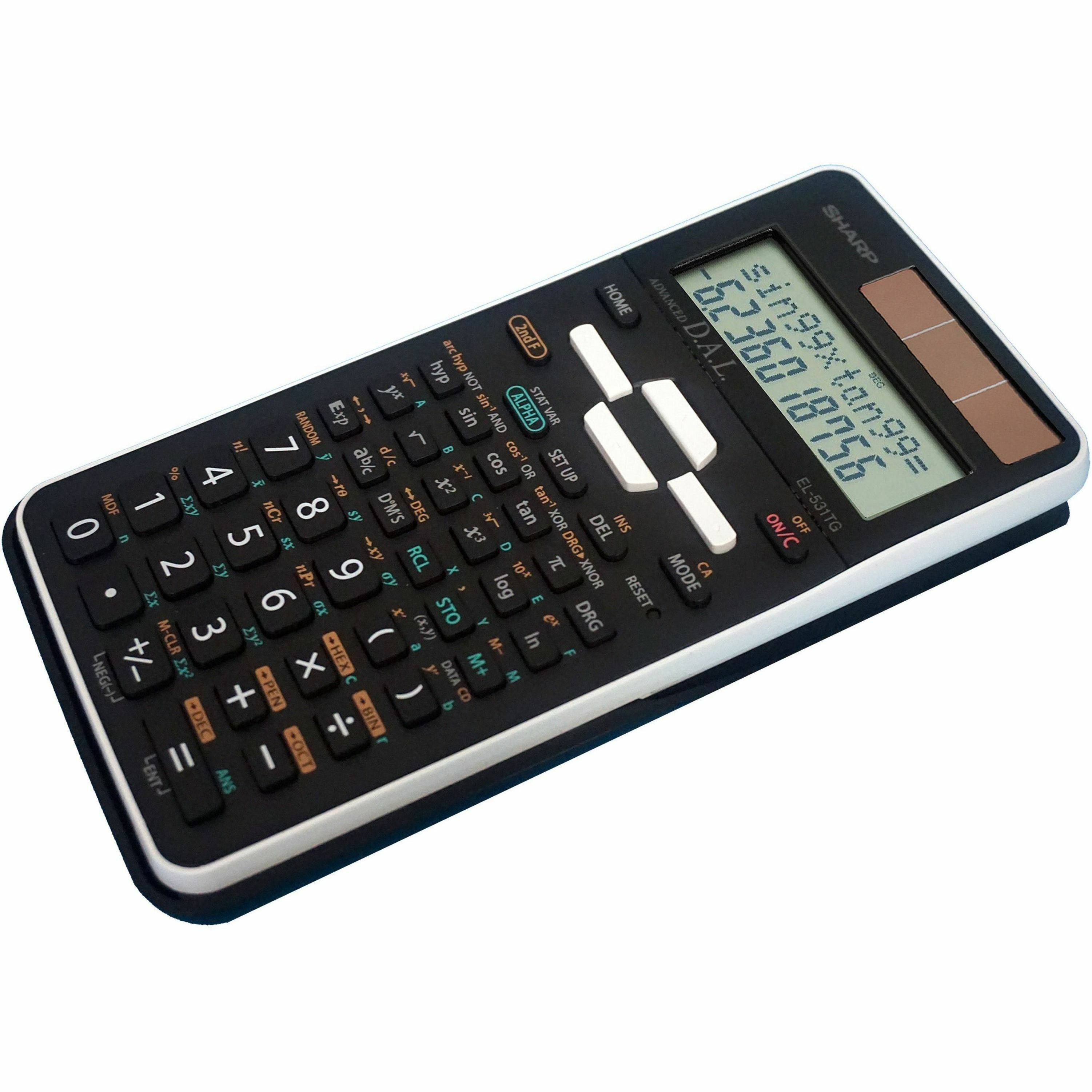 sharp-scientific-calculator-with-2-line-display-273-functions-durable-3-d-light-reflecting-cover-2-lines-12-digits-lcd-battery-solar-powered-battery-included-64-x-34-x-06-black-1-each_shrel531tgbbw - 3