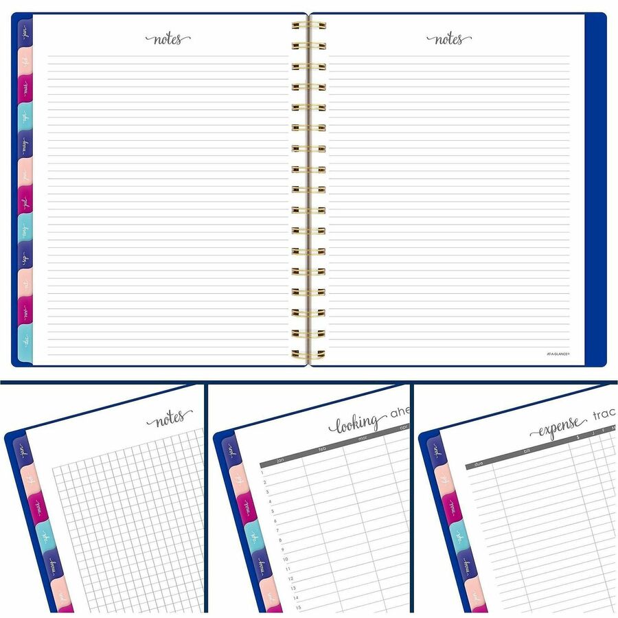 At-A-Glance Harmony Planner - Medium Size - Academic - Weekly, Monthly - 13 Month - January 2024 - January 2025 - 2 Week, 2 Month Double Page Layout - 7" x 8 3/4" Sheet Size - Wire Bound - Blue - Paper - Dated Planning Page, Bleed Resistant, Checklis