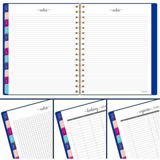 At-A-Glance Harmony Planner - Medium Size - Academic - Weekly, Monthly - 13 Month - January 2024 - January 2025 - 2 Week, 2 Month Double Page Layout - 7" x 8 3/4" Sheet Size - Wire Bound - Blue - Paper - Dated Planning Page, Bleed Resistant, Checklis