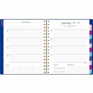At-A-Glance Harmony Planner - Medium Size - Academic - Weekly, Monthly - 13 Month - January 2024 - January 2025 - 2 Week, 2 Month Double Page Layout - 7" x 8 3/4" Sheet Size - Wire Bound - Blue - Paper - Dated Planning Page, Bleed Resistant, Checklis