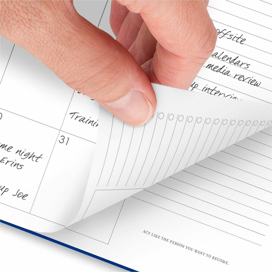 At-A-Glance Harmony Planner - Medium Size - Academic - Weekly, Monthly - 13 Month - January 2024 - January 2025 - 2 Week, 2 Month Double Page Layout - 7" x 8 3/4" Sheet Size - Wire Bound - Blue - Paper - Dated Planning Page, Bleed Resistant, Checklis