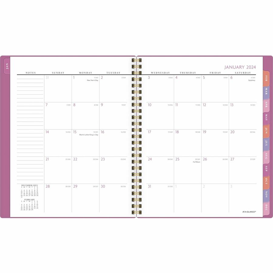 at-a-glance-badge-weekly-monthly-planner-small-size-weekly-monthly-13-month-january-2024-january-2025-7-x-8-3-4-sheet-size-twin-wire-purple-white-paper-bleed-resistant-dated-planning-page-reference-calendar-durable-flexibl_aag1675t805 - 3