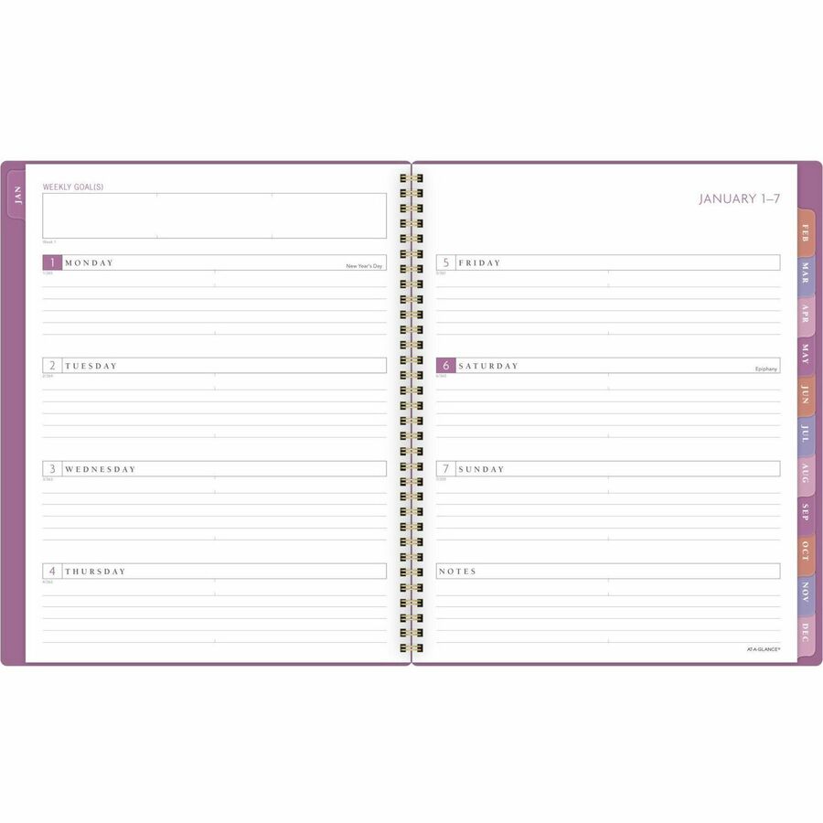 at-a-glance-badge-weekly-monthly-planner-large-size-weekly-monthly-13-month-january-2024-january-2025-8-1-2-x-11-sheet-size-twin-wire-purple-white-paper-bleed-resistant-dated-planning-page-reference-calendar-durable-flexib_aag1675t905 - 5