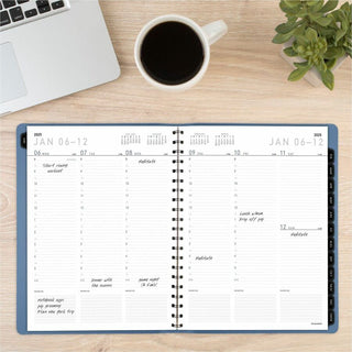 Contemporary Weekly/Monthly Planner, 11.38 x 9, Slate Blue Cover, 12-Month (Jan to Dec): 2024