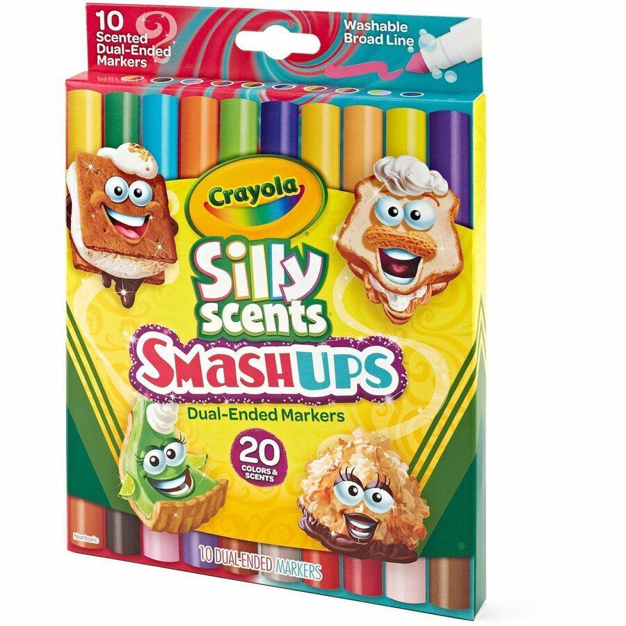 Silly Scents Smash Up Dual Ended Markers, Broad Tip, Assorted, 10/Pack