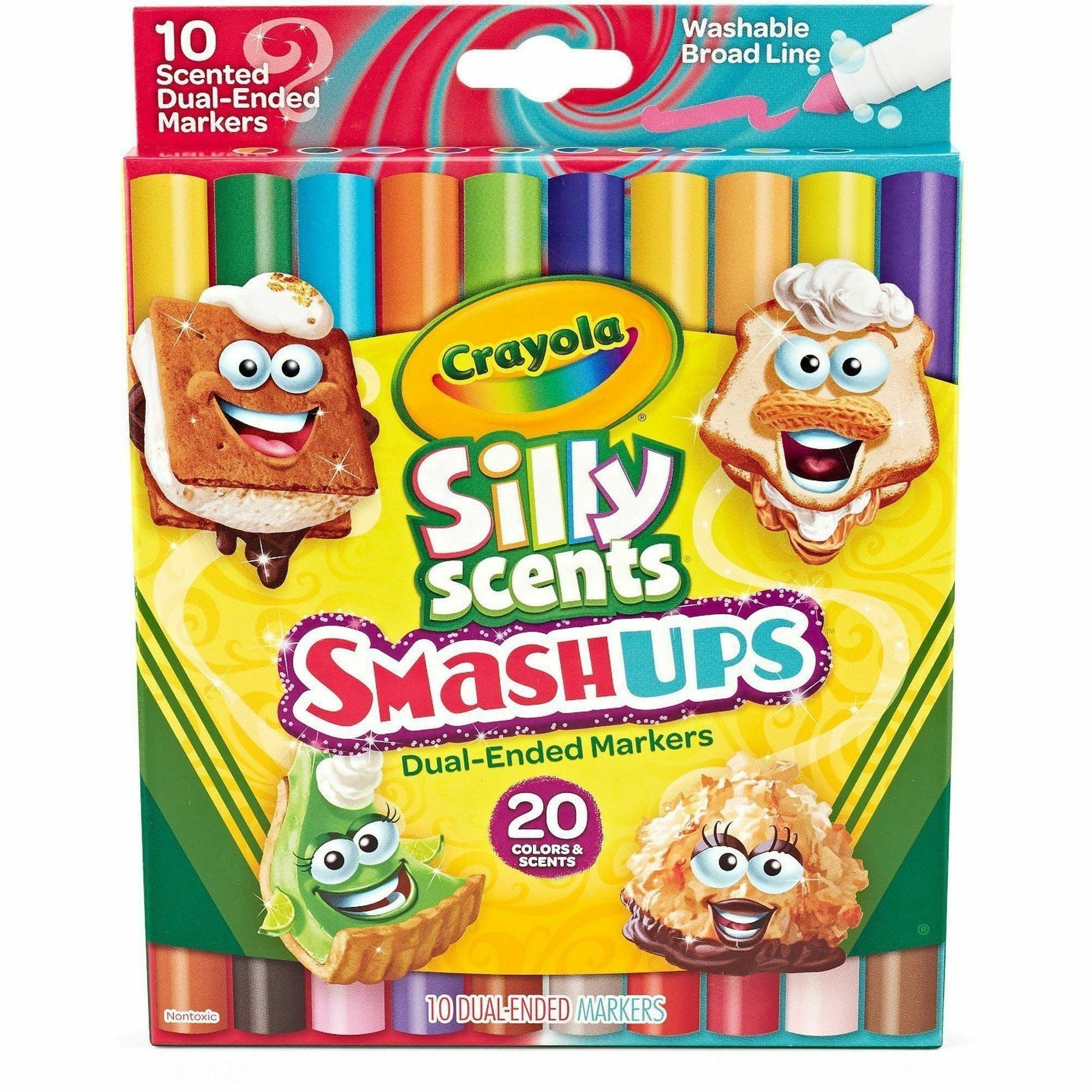 Silly Scents Smash Up Dual Ended Markers, Broad Tip, Assorted, 10/Pack