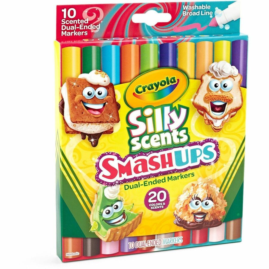 Silly Scents Smash Up Dual Ended Markers, Broad Tip, Assorted, 10/Pack