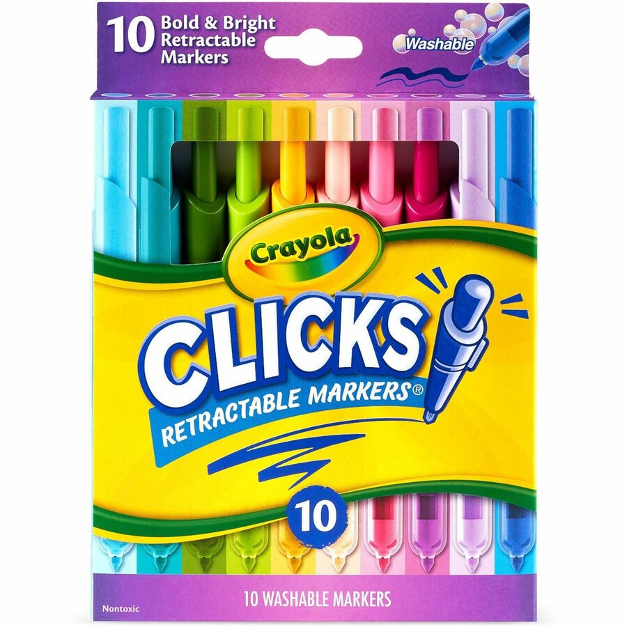 Crayola Clicks Retractable Markers - Bold Marker Point - Retractable - Multi - 1 Pack
