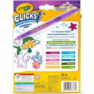 Crayola Clicks Retractable Markers - Bold Marker Point - Retractable - Multi - 1 Pack