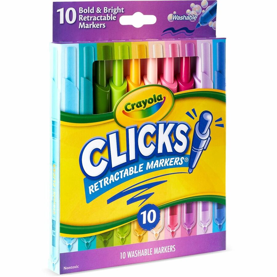 Crayola Clicks Retractable Markers - Bold Marker Point - Retractable - Multi - 1 Pack