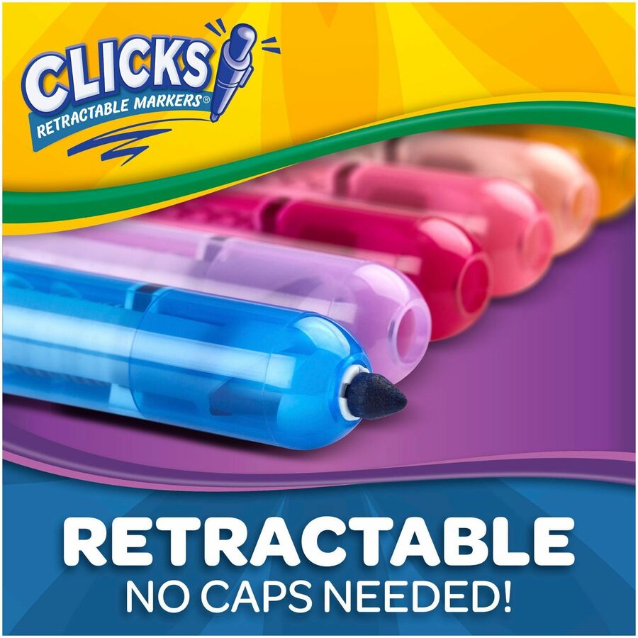 Crayola Clicks Retractable Markers - Bold Marker Point - Retractable - Multi - 1 Pack