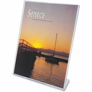deflecto-superior-image-slanted-sign-holders-12-carton-85-width-x-11-height-x-35-depth-l-shaped-shape-top-loading-durable-polystyrene-clear_def590101ct - 1
