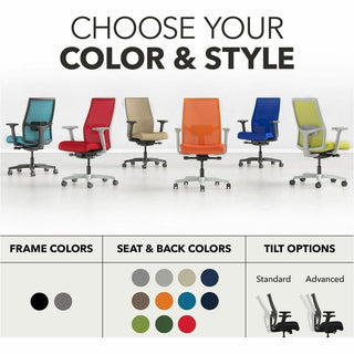 Ignition 2.0 4-Way Stretch Mid-Back Mesh Task Chair, Adjustable Lumbar Support, Black Seat/Back, Black Base