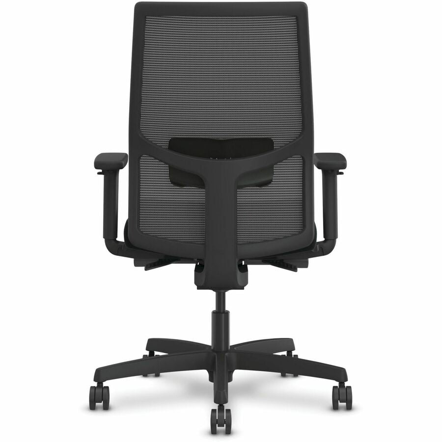 Ignition 2.0 4-Way Stretch Mid-Back Mesh Task Chair, Adjustable Lumbar Support, Black Seat/Back, Black Base