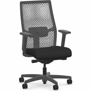 Ignition 2.0 Reactiv Mid-Back Task Chair, 17.25" to 21.75" Seat Height, Black Fabric Seat, Black Back, Ships in 7-10 Bus Days