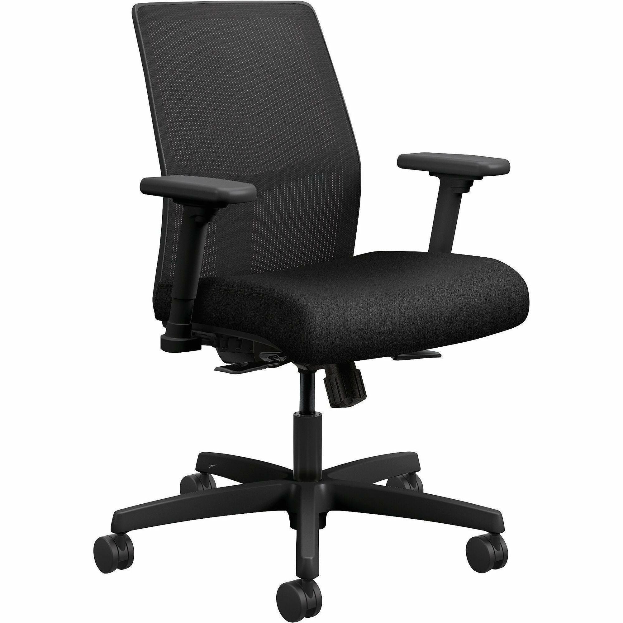 Ignition 2.0 4-Way Stretch Low-Back Mesh Task Chair, Supports Up to 300 lb, 16.75" to 21.25" Seat Height, Black
