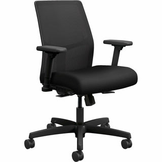 Ignition 2.0 4-Way Stretch Low-Back Mesh Task Chair, Supports Up to 300 lb, 16.75" to 21.25" Seat Height, Black