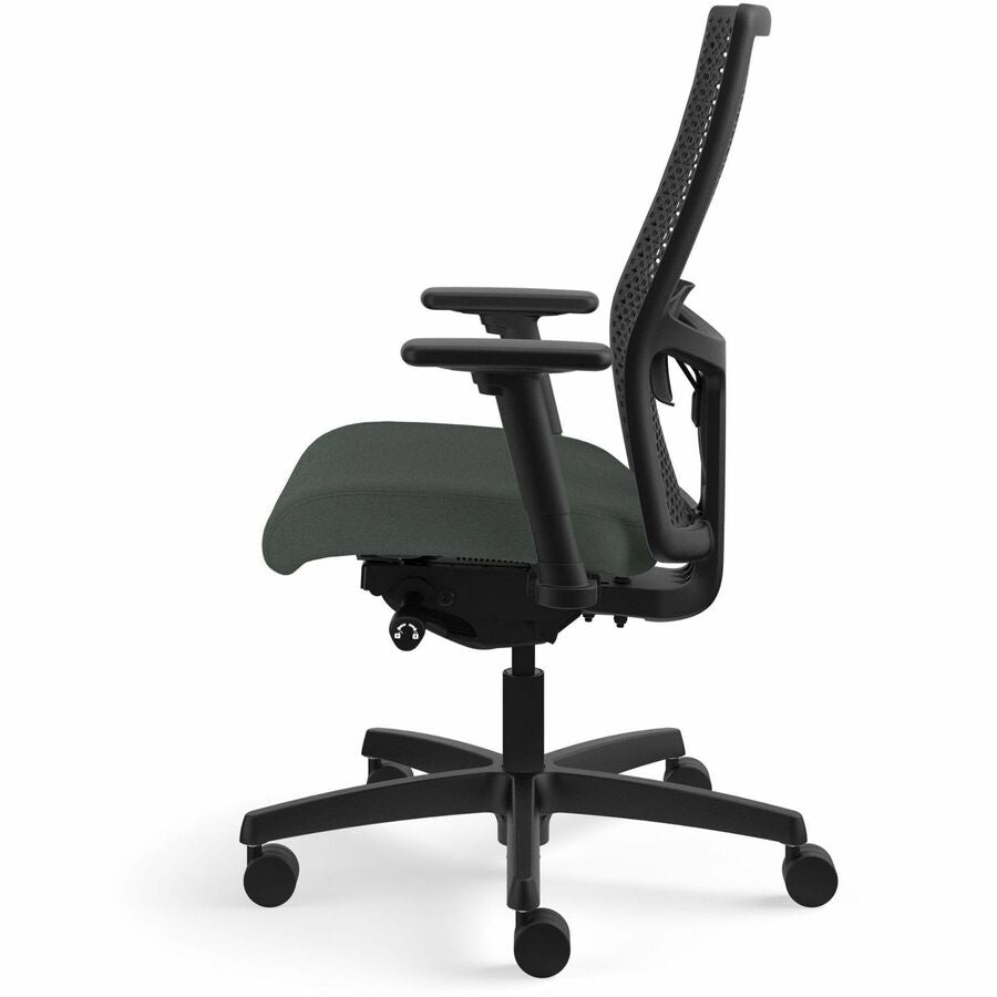 HON Ignition ReActiv Back Task Chair - Fabric Seat - Iron Ore Fabric Seat - Black Mesh Back - Black Frame - 5-star Base - 1 Each