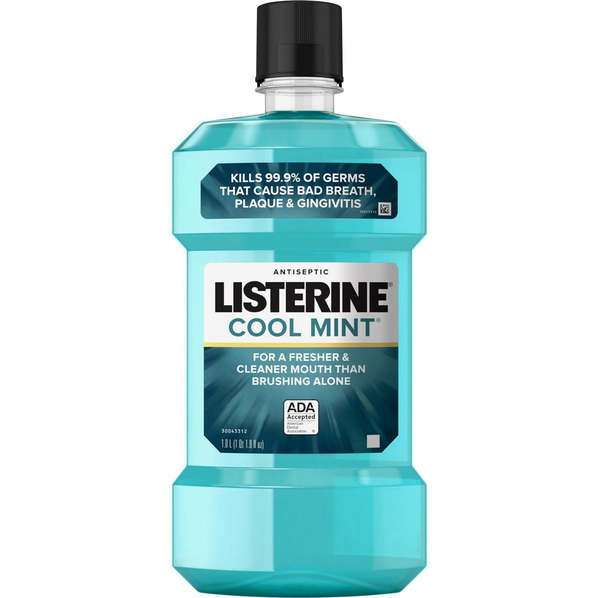 LISTERINE Cool Mint Antiseptic Mouthwash - For Bad Breath, Cleaning - Cool Mint - 1.06 quart - 6 / Carton - 3