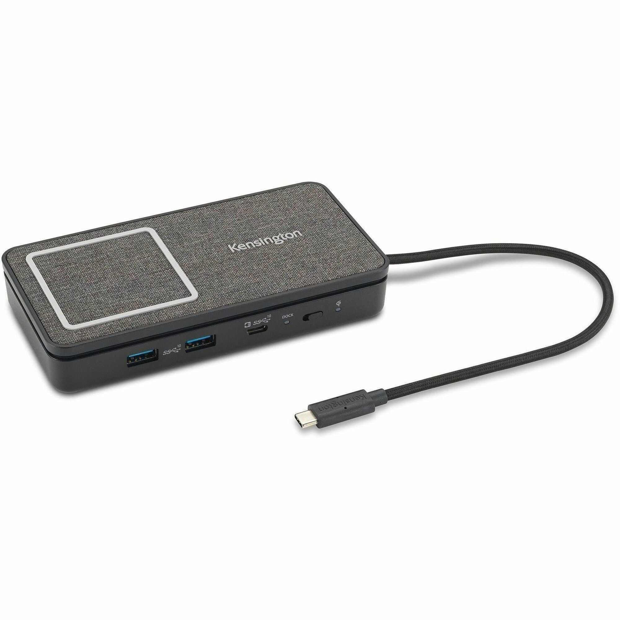 Kensington USB-C Dual 4K Portable Mobile Dock - for Notebook/Tablet/Smartphone/Monitor - USB Type C - 2 Displays Supported - 4K - 3840 x 2160 - USB Type-C - Network (RJ-45) - HDMI - Black - Wired - Ethernet - 85W - Portable