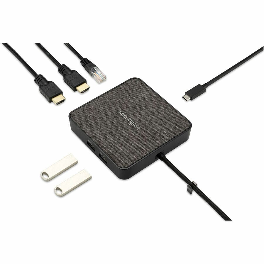Kensington MD120U4 USB4 Portable Docking Station - for Notebook/Monitor - USB4 - 2 Displays Supported - 4K, 8K - 3840 x 2160, 7680 x 4320 - 3 x USB Ports - 2 x USB Type-A Ports - USB Type-A - 1 x USB Type-C Ports - USB Type-C - Network (RJ-45) - 2 x - 6