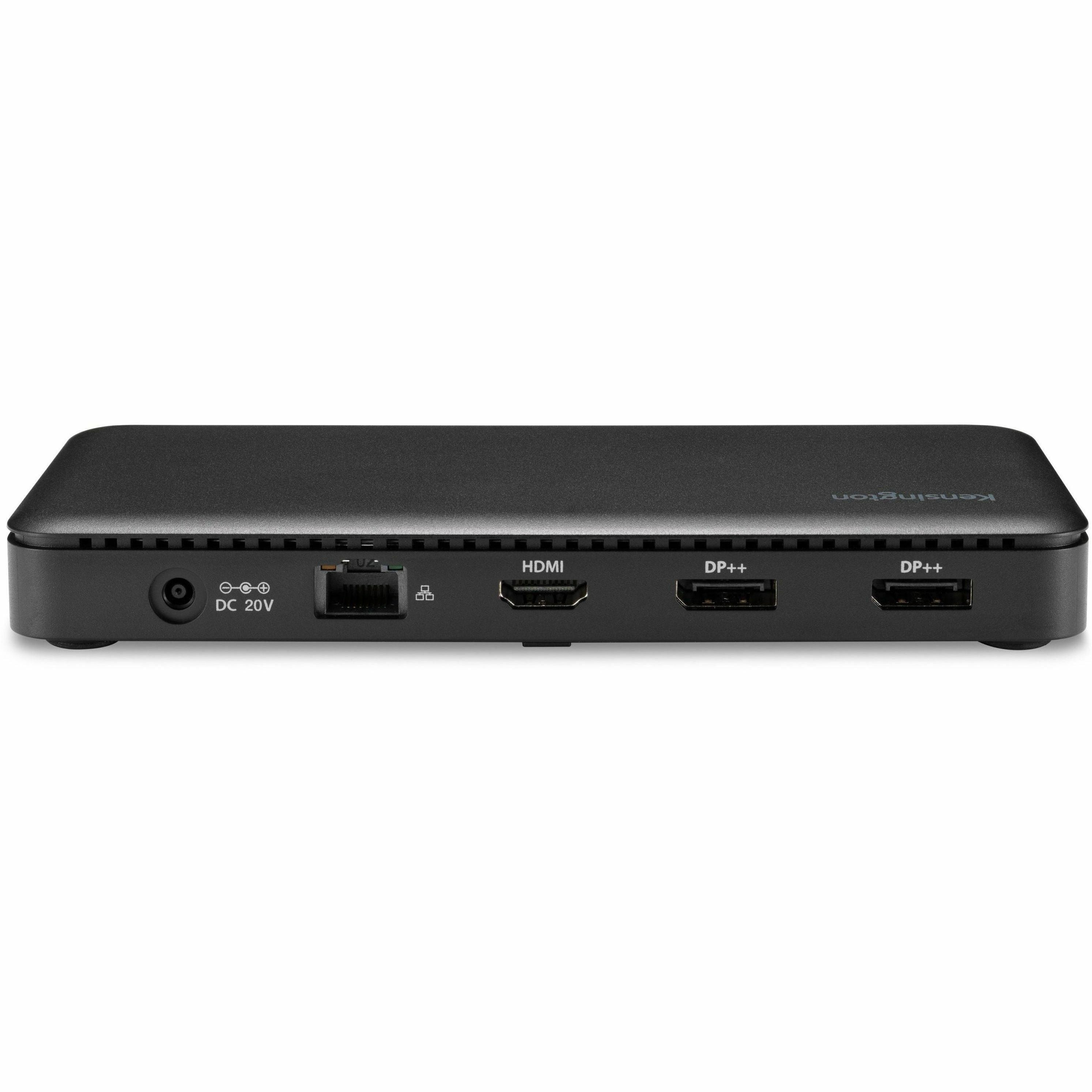 Kensington USB-C Triple Video Docking Station - for Notebook/Monitor - USB Type C - 3 Displays Supported - 4K, Full HD - 3840 x 2160, 1920 x 1080 - USB Type-C - Black - Wired - Windows 10 - 85W - 3