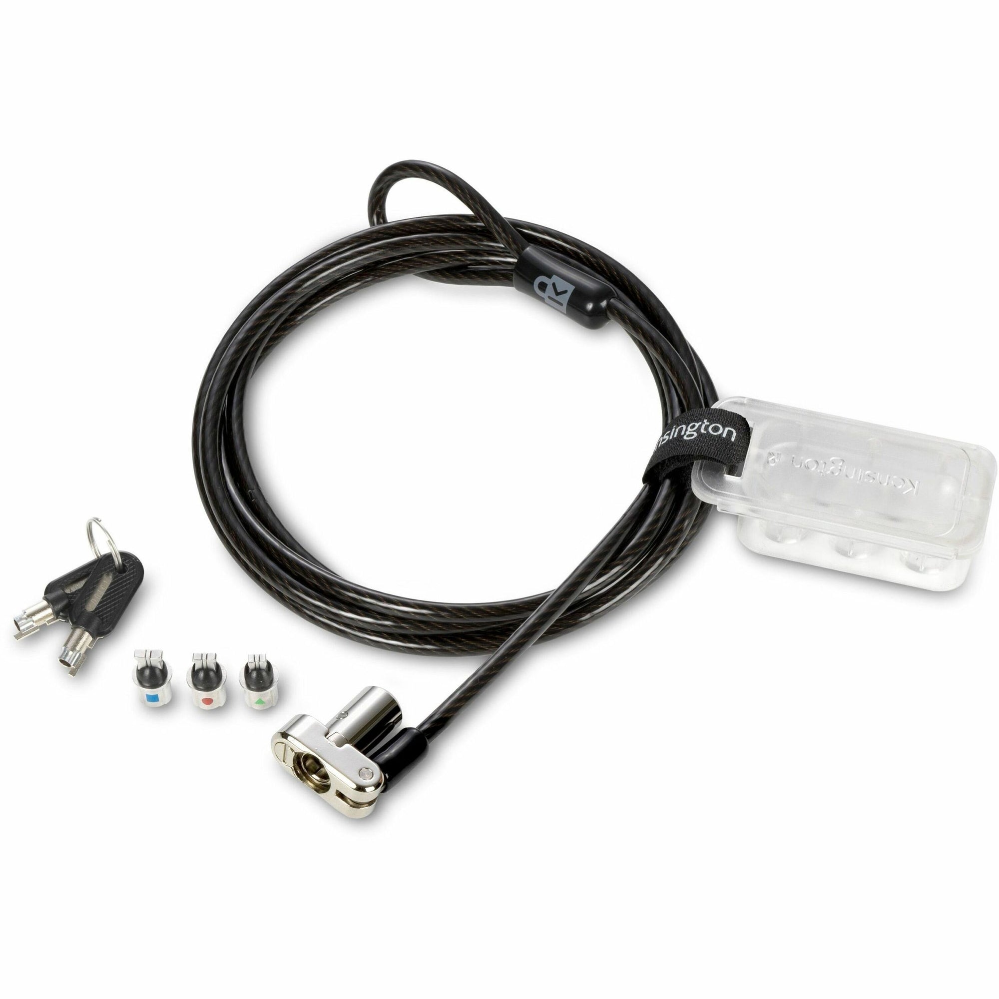 Kensington Universal 3-in-1 Keyed Laptop Lock - Keyed Lock - Black - Carbon Steel, Plastic - 6 ft - For Notebook - 1