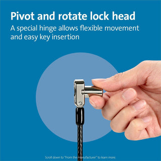 Kensington Universal 3-in-1 Keyed Laptop Lock - Keyed Lock - Black - Carbon Steel, Plastic - 6 ft - For Notebook - 5
