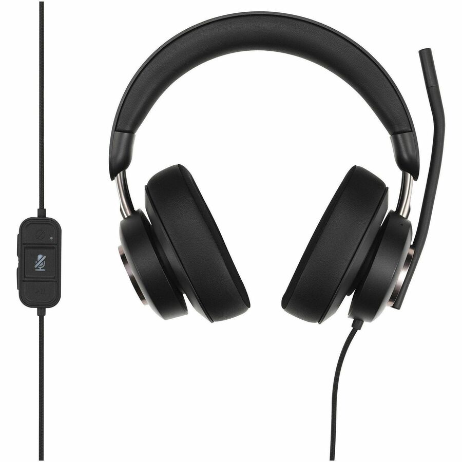 Kensington H2000 USB-C Over-Ear Headset - Stereo - USB Type C - Wired - Over-the-ear - Binaural - Circumaural - 6 ft Cable - Noise Cancelling Microphone - Noise Canceling - Black