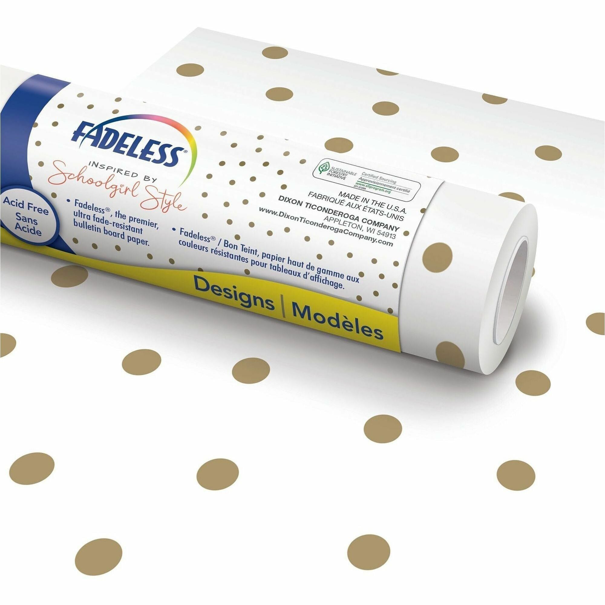 Fadeless Bulletin Board Paper Rolls - Art, Classroom, School, Home, Office, Decoration, Door, File Cabinet - 48"Width x 50 ftLength - 1 Roll - Little Miss - Paper