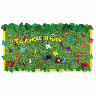 fadeless-bulletin-board-paper-rolls-classroom-door-file-cabinet-school-home-office-project-display-table-skirting-party-decoration-48width-x-50-ftlength-1-roll-tropical-foliage-paper_pacp0056255 - 2